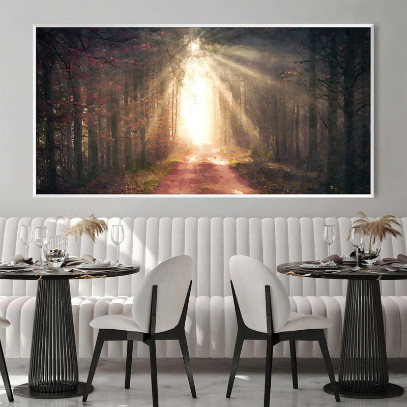 Shining Light Through The Forest Canvas