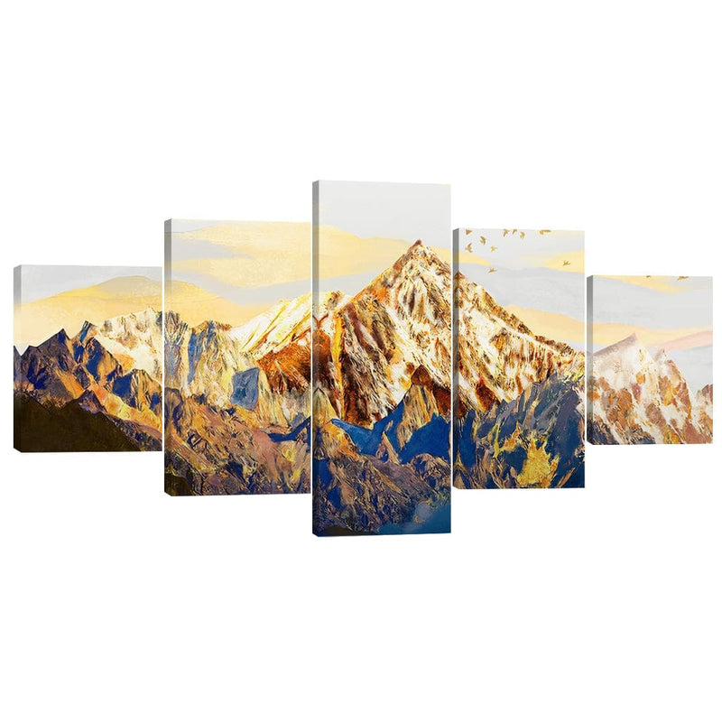 Shining Mountains Canvas - 5 Panel