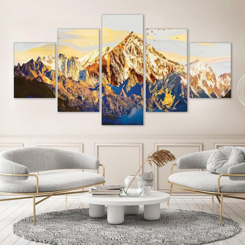 Shining Mountains Canvas - 5 Panel