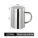 Shiny stainless steel double wall coffee mug kitchen travel cup by Decorbites