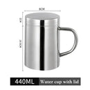Shiny stainless steel double wall coffee mug kitchen travel cup by Decorbites