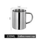Shiny stainless steel double wall coffee mug kitchen travel cup by Decorbites
