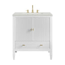 James Martin Myrrin 30" Single Bathroom Vanity, Bright White