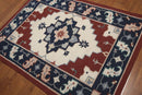 4' x 6' Hand knotted Traditional Dhurry Flatweave 100% wool area rug Ivory