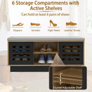 Shoe Bench with 6 Storage Compartments and 3 Adjustable Shelves by LJGDeals
