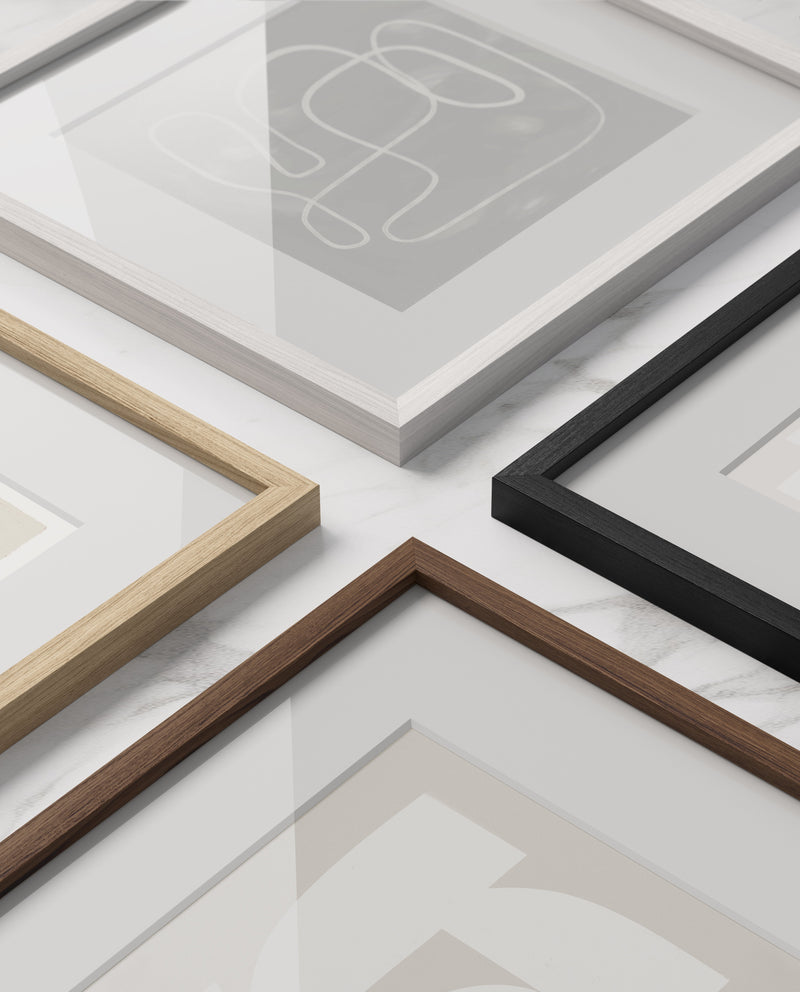 Walnut Oak Glass Square Picture Frame