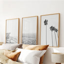 Black White Coastal Wall Art Set: Palms, Ocean, Lifeguard by Wall Art Set