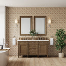 James Martin Brittany 60" Double Bathroom Vanity, Saddle Brown