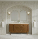 James Martin Laurent 60" Dual Mount Double Bathroom Vanity, Honey Oak