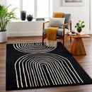 Fuat Black Wool Rug