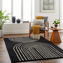 Fuat Black Wool Rug