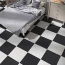 Black, Siberian White Honed Checkerboard Pattern Marble Tiles 12x12