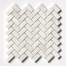 Siberian White Honed Herringbone 1x2 Marble Mosaics 11x11