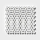 Siberian White Honed Hexagon Marble Mosaics 11 1/2x12 1/4