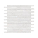 Siberian White Polished 5/8x3 Marble Mosaics 12x12