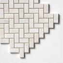 Siberian White Polished Herringbone Marble Mosaics 11x11