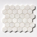 Siberian White Polished Hexagon Marble Mosaics 10 3/8x12
