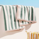 Oversized Striped Border Cabana Beach Towel - Santa Cruz by Great Bay Home