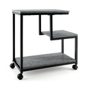 3-Tier Side Table with Storage and Universal Casters for Living Room and Bedroom-Black by LJGDeals