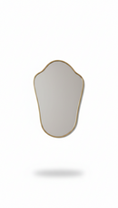 Brass Wall Mirror - Italian Shield Antique Unlacquered Brass Mirror