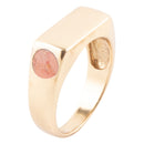 Signet Orange Sponge Coral and Bronze In The Hole Ring