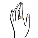 Signet Pink Opal and Bronze Circle Ring