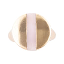 Signet Pink Opal and Bronze Circle Ring