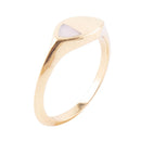 Signet Triangle Pink Opal and Bronze Ring
