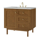 James Martin Laurent 36" Dual Mount Single Bathroom Vanity, Honey Oak