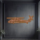 UH-60 Black Hawk Metal Neon Aircraft Wall Art - NCN0067