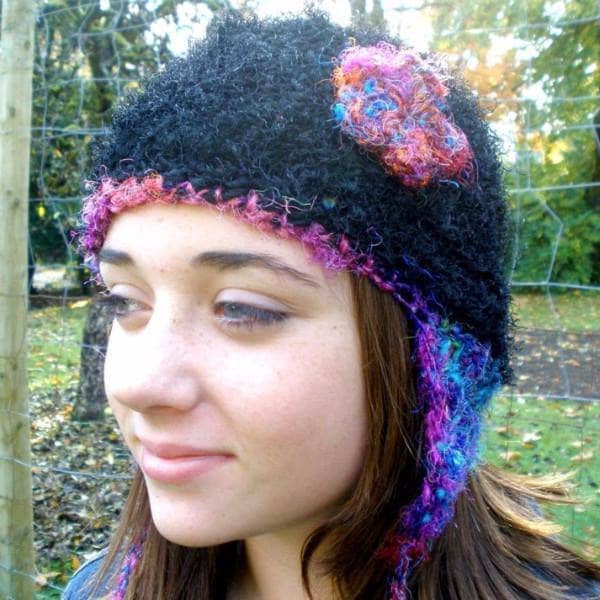 Silk Beanie with Ear Flap Hat Pattern