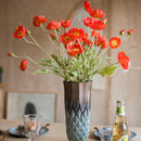 Silk Common Poppy Flower Stem 22" Tall