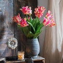 Faux Silk Flower Flame Tulip Stem 24" Tall