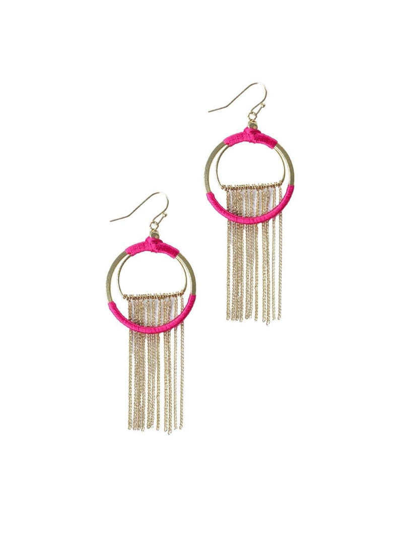 Silk Wrapped Fringe Earrings
