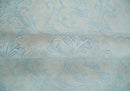 Silky 8x10 Silver and Aqua Handmade Floral Design Art Silk Area Rug by The Rug Decor