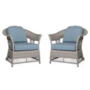 2 Shell Aluminum & Rattan Stationary Chair