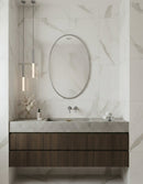 Silver Brass Oval Wall Mirror