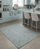 Silver and Beige Modern Hand Tufted Wool Area Rug Contemporary Style