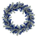 Silver and Blue Tinsel Christmas Wreaths by Lee Display