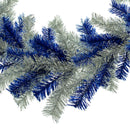Silver and Blue Tinsel Christmas Wreaths by Lee Display