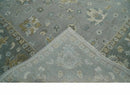 Oushak Wool Area Rug Silver and Brown - Hand-Knotted Traditional Floral by The Rug Decor
