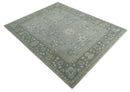 Oushak Wool Area Rug Silver and Brown - Hand-Knotted Traditional Floral by The Rug Decor
