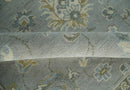 Oushak Wool Area Rug Silver and Brown - Hand-Knotted Traditional Floral by The Rug Decor