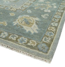 Oushak Wool Area Rug Silver and Brown - Hand-Knotted Traditional Floral by The Rug Decor