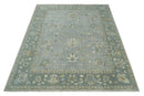 Oushak Wool Area Rug Silver and Brown - Hand-Knotted Traditional Floral by The Rug Decor