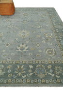 Oushak Wool Area Rug Silver and Brown - Hand-Knotted Traditional Floral by The Rug Decor