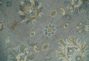 Oushak Wool Area Rug Silver and Brown - Hand-Knotted Traditional Floral by The Rug Decor