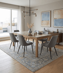Oushak Wool Area Rug Silver and Brown - Hand-Knotted Traditional Floral