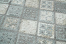 Silver and Beige Modern Geometrical Dhurrie Wool and Viscose Rug