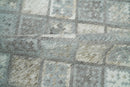 Silver and Beige Modern Geometrical Dhurrie Wool and Viscose Rug